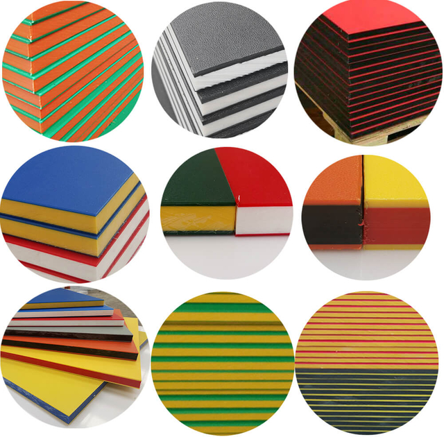 UV Resistant Textured ColorCore 3 Layers Sandwich HDPE Sheet Multi-Color Engravable Polymer Sheet